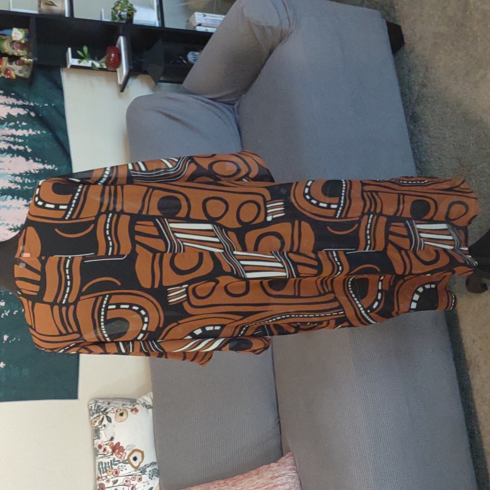 Serengeti Long Open Duster Jacket With Bead Accents Tribal Design XL - Picture 5 of 5